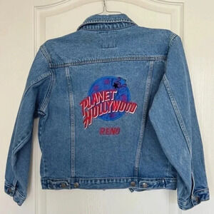 Vintage Planet Hollywood Embroidered Denim Jacket